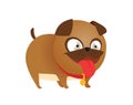 Vector illustration of cute and funny cartoon puppy activity.
