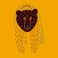 Vector illustration of cute hand drawn bear.