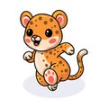 Cute happy baby leopard cartoon Royalty Free Stock Photo