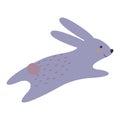 vector illustration of cute jumping rabbit scandinavian style