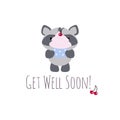 Get well soon raccoon cupcake