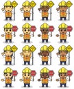 Vector Illustration of Cute Kids with Construction site sign board