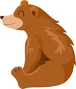 Cute little bear cartoon sitting Royalty Free Stock Photo