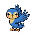 Cute little blue bird cartoon standing Royalty Free Stock Photo