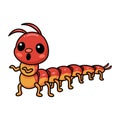 Cute little centipede cartoon character