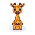 Cute little giraffe cartoon sitting Royalty Free Stock Photo