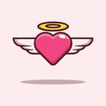 Vector Illustration Cute Love Wing