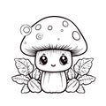 Vector Illustration, Cute Mushroom Character Royalty Free Stock Photo