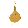 Vector illustration, cute onion character in flat style