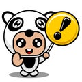 Animal panda mascot costume warning sign
