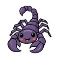 Cute purple scorpion cartoon character