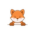 Vector illustration with cute relax little fox Royalty Free Stock Photo