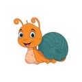 Vector illustration of Cute Snail cartoon