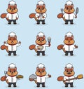 Vector Illustration of Cute Squirrel Chef Character cartoon