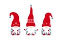 Vector illustration of cute three Christmas gnomes Royalty Free Stock Photo