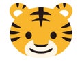 Vector illustration of cute tiger face Royalty Free Stock Photo