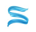 Vector illustration: 3d abstract twisted blue color flow liquid shape. Acrylic paint sroke