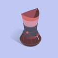 Vector illustration with 3D coffee pot chemex. Coffee maker in isometric flat style