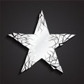 3d shiny sivler broken cracked star label symbol