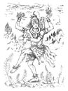 Vector illustration of dancing Lord Shiva, Indian God of Hindu for Shivratri in Nataraja form