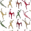 Vector illustration of dancing men pattern.