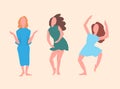 Vector illustration of dancing women