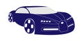 Vector illustration of dark blue super car Royalty Free Stock Photo