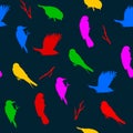 Vector illustration of dark pattern with birds