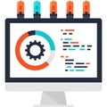 Data Processing flat web icon concept