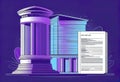 vector illustration, database schema layout for a bank, 3D stylization, banks and financial organizations, Royalty Free Stock Photo