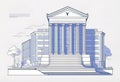 vector illustration, database schema layout for a bank, 3D stylization, banks and financial organizations, Royalty Free Stock Photo