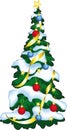 Vector illustration of decorated christmass tree. Royalty Free Stock Photo