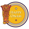 Vector illustration of decorated elephant for Happy Onam Royalty Free Stock Photo