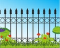 Iron forged decorative fence and year nature