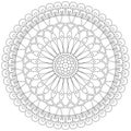 Vector illustration of a decorative floral mandala for coloring. Royalty Free Stock Photo