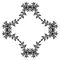 Vector illustration decorative flower frame for ornamnet modern