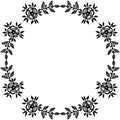 Vector illustration decorative flower frame for ornamnet modern