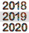 Decorative New Year 2018, 2019, 2020 vector design