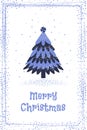 Christmas tree with snowflakes. Card. Illustration 1. Royalty Free Stock Photo