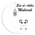 Vector illustration dedicated to Islamic holiday Eid al-Adha Mubarak