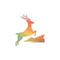 Vector illustration of Deer geometric logo Royalty Free Stock Photo