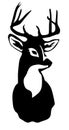 Vector deer head silhouette isolated. Royalty Free Stock Photo