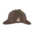 Vector illustration of deerstalker hat in flat style