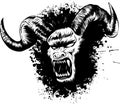 Vector illustration of diabolik demon face tattoo Royalty Free Stock Photo