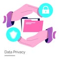 Hands Protecting Data in Privacy Royalty Free Stock Photo