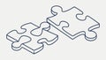 Scattered Puzzle Pieces, Unfinished Tasks or Problem State, vector design Generative AI Royalty Free Stock Photo