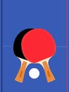 Vector illustration depicting table tennis theme with red and black rackets Royalty Free Stock Photo