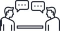Business Communication Icon - Two People Talking with Speech Bubbles Vector Royalty Free Stock Photo