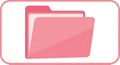 Pink open folder icon for digital data storage Royalty Free Stock Photo