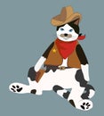 Cowboy cat with sheriff badge Royalty Free Stock Photo